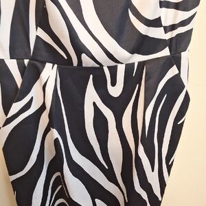dressbarn Black and White Zebra Midi Dress